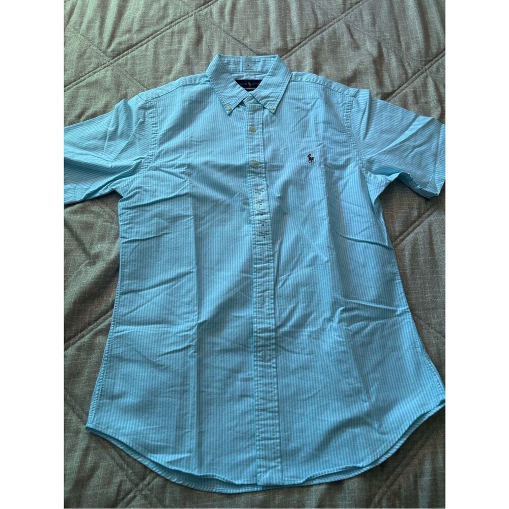 Polo Ralph Lauren: Mens Striped Light Blue/White T-Shirt, Size M/M, Unused, NWOT